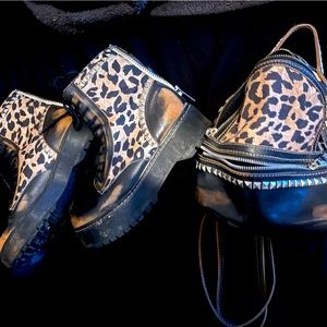 Steve Madden boots and matching backpack. Boots size 8.5